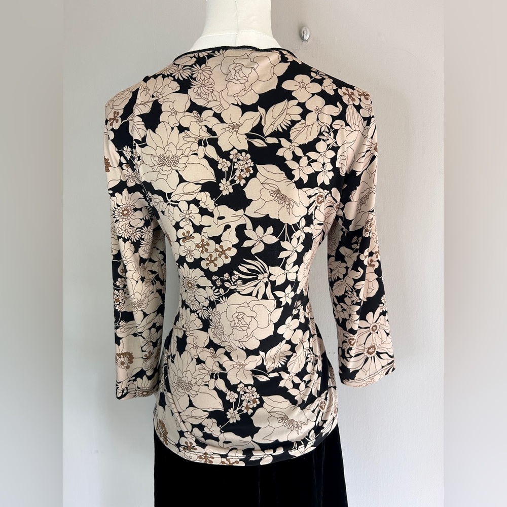 Y2K BIYAYCDA Babydoll Floral 3/4 Sleeve Top Indie Sleeze Fairy Grunge Prep Sz M - Picture 7 of 9